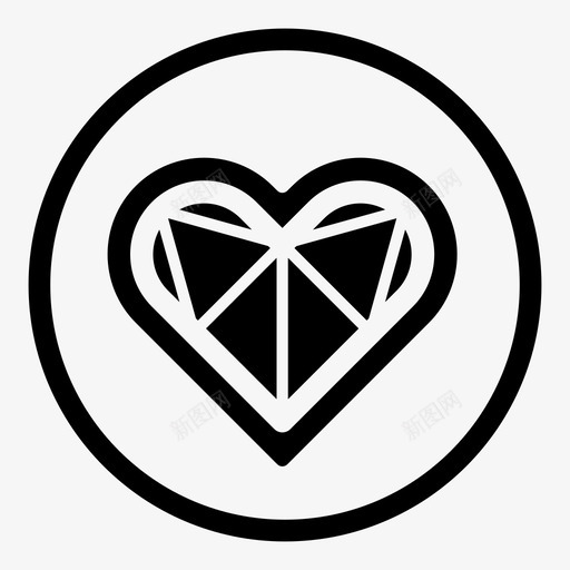 心钻石心形图标svg_新图网 https://ixintu.com 像 心 心形 爱 钻石