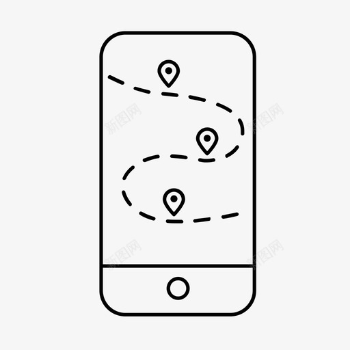智能手机gps地理定位谷歌地图图标svg_新图网 https://ixintu.com 地理定位 智能手机gps 智能手机媒体应用程序 移动 谷歌地图 路径 路线