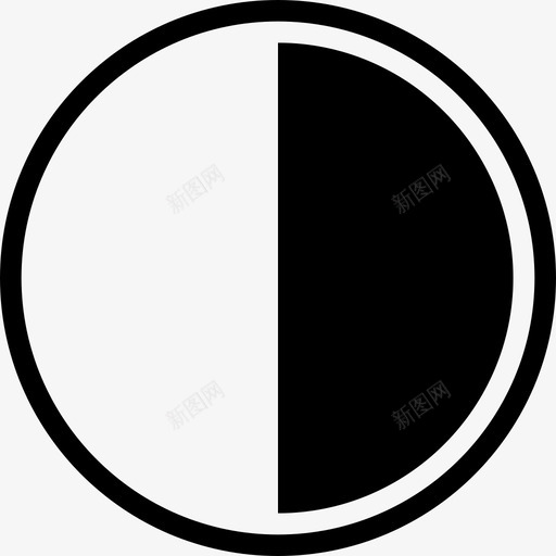 对比度黑色明亮图标svg_新图网 https://ixintu.com 亮度 对比度 明亮 标准图标 深色 白色 黑色