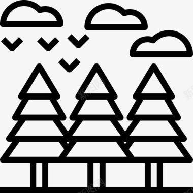 松林海拔树木图标图标