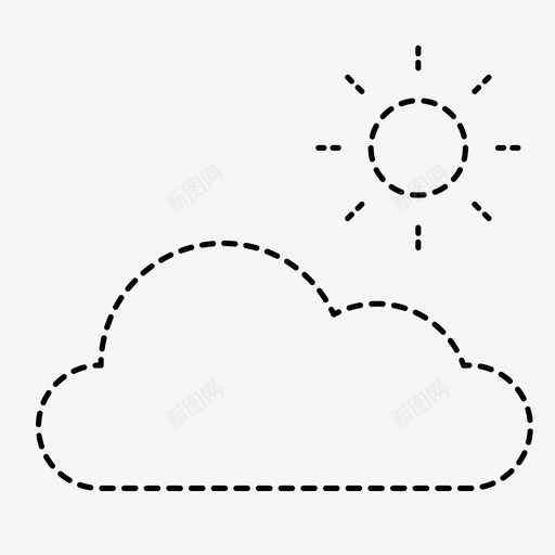 太阳云云天空图标svg_新图网 https://ixintu.com 云 天气 天空 太阳云