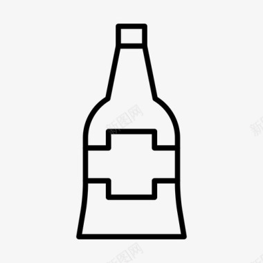 瓶子酒精白兰地图标图标