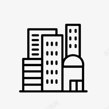 城市建筑中央商务区图标图标