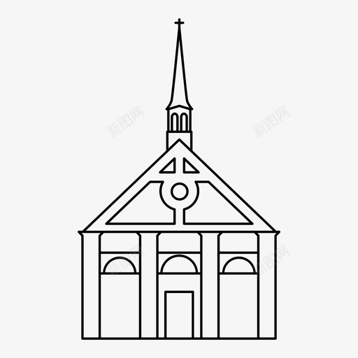 教堂建筑物宗教图标svg_新图网 https://ixintu.com 宗教 建筑物 教堂 犹太教堂