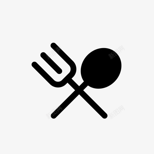 餐厅叉子盘子图标svg_新图网 https://ixintu.com 勺子 叉子 盘子 迷你图标集2商务商店财务 餐具 餐厅
