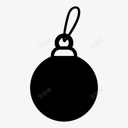 圣诞饰品装饰球体图标svg_新图网 https://ixintu.com 圣诞饰品 球体 表带 装饰