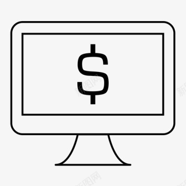 货币计算机台式机美元图标图标