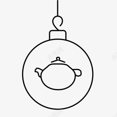 小茶壶饰品咖啡师圣诞饰品图标图标