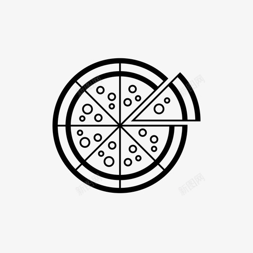 披萨快餐食物图标svg_新图网 https://ixintu.com 小屋 快餐 披萨 食物