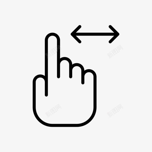 移动手指手势图标svg_新图网 https://ixintu.com 互动 双手混合 手 手势 手指 移动 轻拍