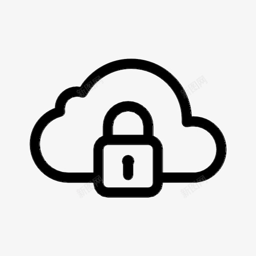 云加密锁登录图标svg_新图网 https://ixintu.com 云加密 安全 用户和用户设置行 登录 锁