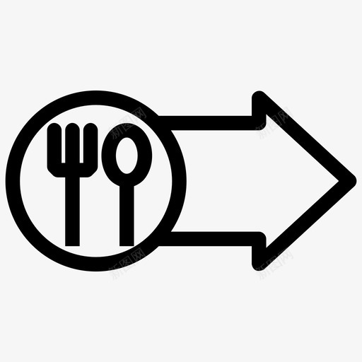餐厅位置方向向下箭头图标svg_新图网 https://ixintu.com 向下箭头 地点 方向 食物 餐厅位置