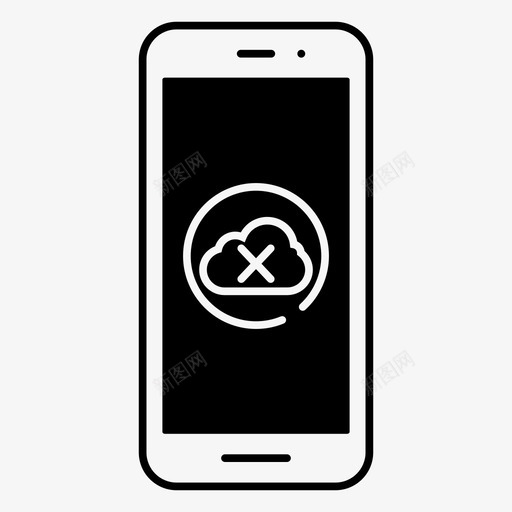 云删除已连接互联网图标svg_新图网 https://ixintu.com 云删除 互联网 已连接 智能手机 智能手机已连接