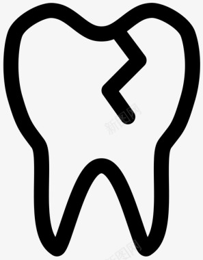 断牙蛀牙裂牙图标图标
