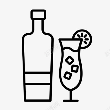 鸡尾酒酒精烈酒图标图标