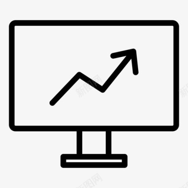 业务增长计算机演示计算机收入图标图标