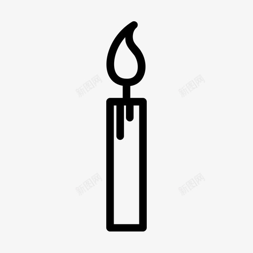 蜡烛燃烧火图标svg_新图网 https://ixintu.com 光 发光 火 燃烧 蜡烛 通用电线图标包