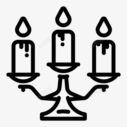 烛台蜡烛火焰图标svg_新图网 https://ixintu.com 万圣节 恐怖 恐怖的万圣节轮廓 火焰 烛台 蜡烛
