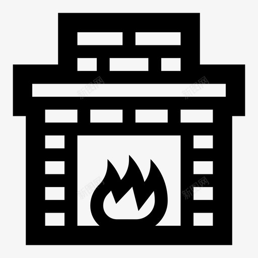采购产品壁炉砖壁炉装饰图标svg_新图网 https://ixintu.com 内部壁炉 消防安全 砖壁炉 装饰 采购产品壁炉