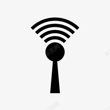 无线天线通信塔网络图标图标