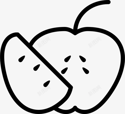 苹果片烹饪食物图标svg_新图网 https://ixintu.com 史玛西图标美食2大纲 烹饪 美食 苹果片 食物