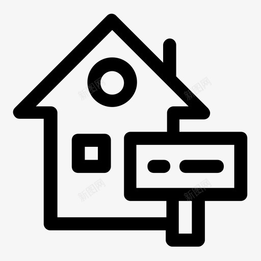 出售房屋购买房产图标svg_新图网 https://ixintu.com 出售房屋 房产 房地产 房屋 标牌 购买