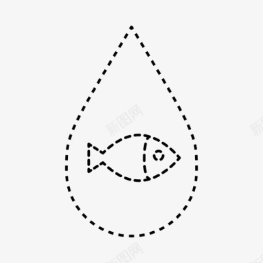 鱼滴海洋水图标图标