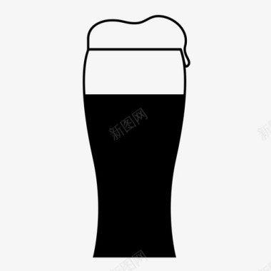 啤酒品脱玻璃杯梅干啤酒图标图标
