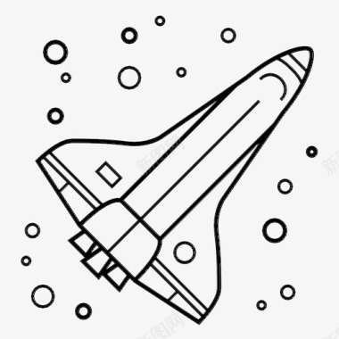 航天飞机载人可重复使用的飞行器图标图标
