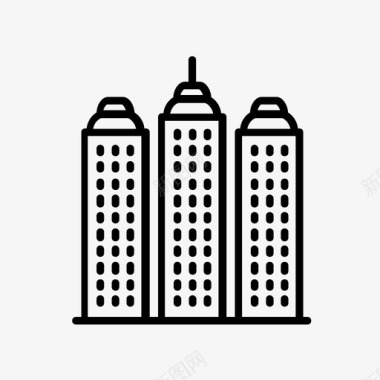 塔楼建筑物城市图标图标