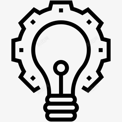 创意灯泡创意思维图标svg_新图网 https://ixintu.com 创业和发展线图标 创意 创意思维 灯泡 照明
