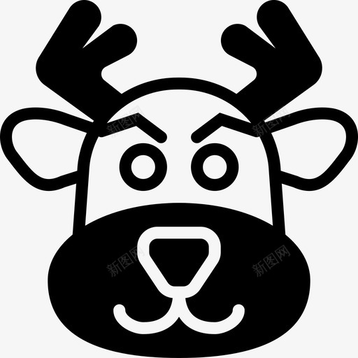 驯鹿圣诞节装饰图标svg_新图网 https://ixintu.com 冬天 圣诞节 节日 装饰 驯鹿