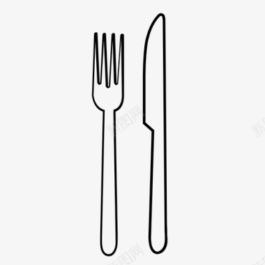 叉子和刀早餐早午餐图标图标