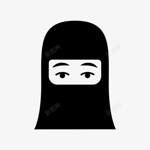 中性阿拉伯语布尔卡语图标svg_新图网 https://ixintu.com niqab 严肃 中性 布尔卡语 表情 阿拉伯语