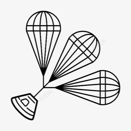 返回舱大气层火图标svg_新图网 https://ixintu.com 大气层 火 返回舱 速度 重力 降落伞