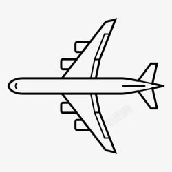 窄客机喷气式飞机窄体飞机图标高清图片