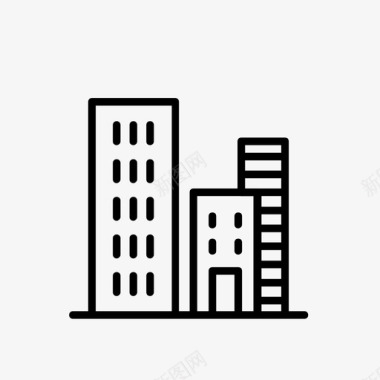 商业区建筑城市图标图标