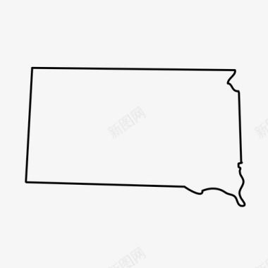 南达科他州地图州图标图标