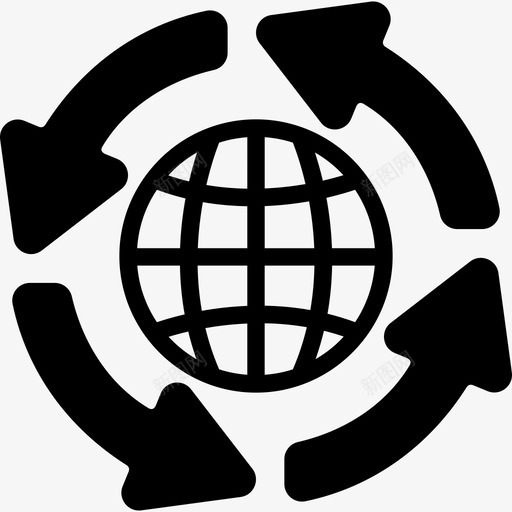 带箭头圆圈的全球配电网符号全球物流图标svg_新图网 https://ixintu.com 全球物流 带箭头圆圈的全球配电网符号