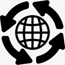 配电网带箭头圆圈的全球配电网符号全球物流图标高清图片
