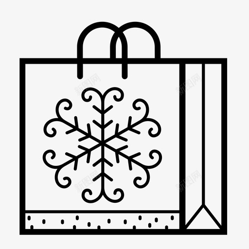 圣诞购物袋礼物雪花图标svg_新图网 https://ixintu.com 圣诞ii包 圣诞购物袋 礼物 雪花