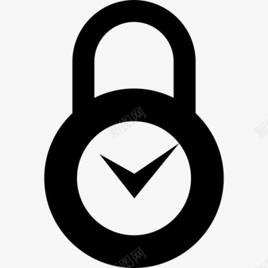 定时器环形锁安全钥匙和锁图标图标