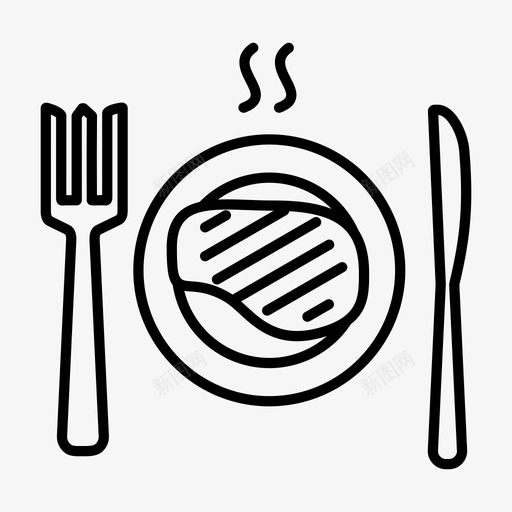 牛排食物烤架图标svg_新图网 https://ixintu.com 概述系列 烤架 牛排 牛排和叉子 肋眼牛排 食物 餐厅