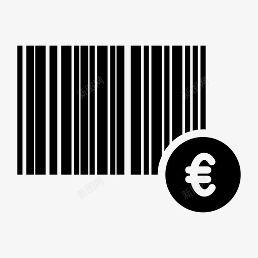 条形码现金欧元标识图标svg_新图网 https://ixintu.com 产品id 条形码现金 标识 欧元