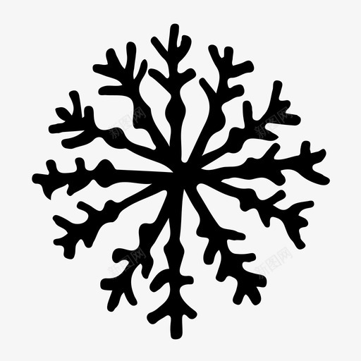 雪花冰冬天图标svg_新图网 https://ixintu.com 冬天 冰 手绘雪花 雪花