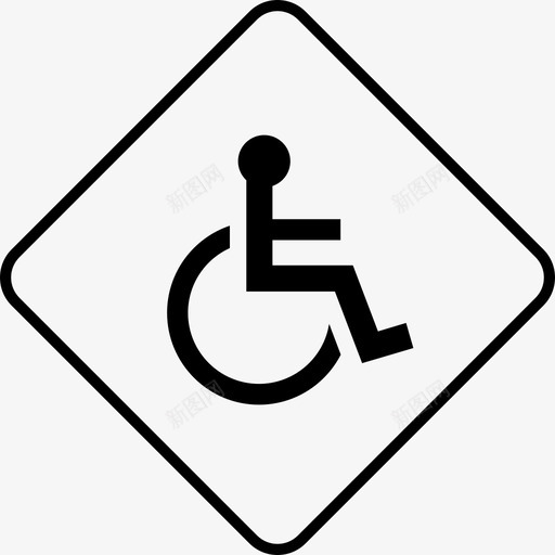 残疾残疾人停车场图标svg_新图网 https://ixintu.com 停车场 标志 残疾 残疾人 白色路标 道路
