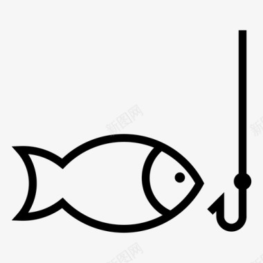鱼钓鱼鱼钩图标图标