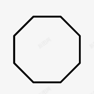 八角形几何几何形状图标图标