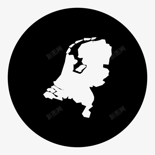 荷兰国家位置图标svg_新图网 https://ixintu.com 世界地图圈 位置 国家 地图 荷兰