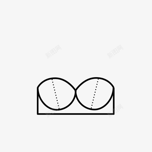 无肩带胸罩性感图标svg_新图网 https://ixintu.com 内衣 女人味 性感 无肩带 胸罩
